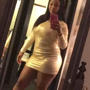 Gold mini dress
